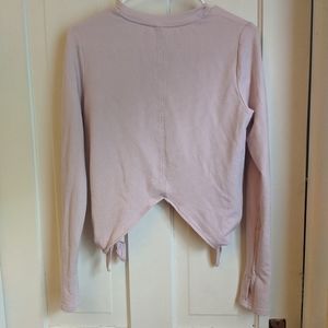 Athleta side tie sweatshirt, light pink, like new